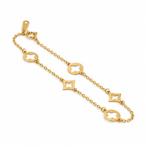 Kleeblatt armband gelbgold - -,