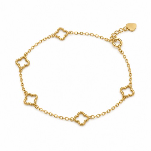 Kleeblatt armband gelbgold - kleeblatt,