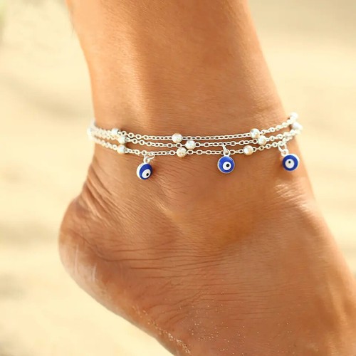 Fußkette anhänger auge damen - fußkette,