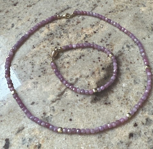 Rubincollier mit armband gg - rubincollier,