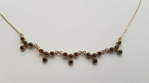 Granatcollier goldkette - granatcollier,