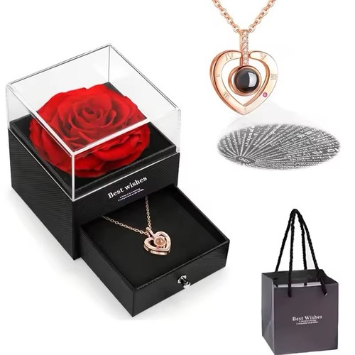Halskette herz rosegold i - halskette, "i