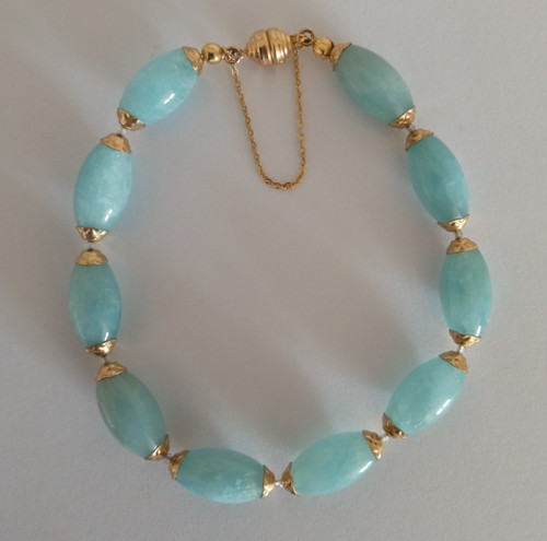 Armband aquamarin 375 gold - 375,